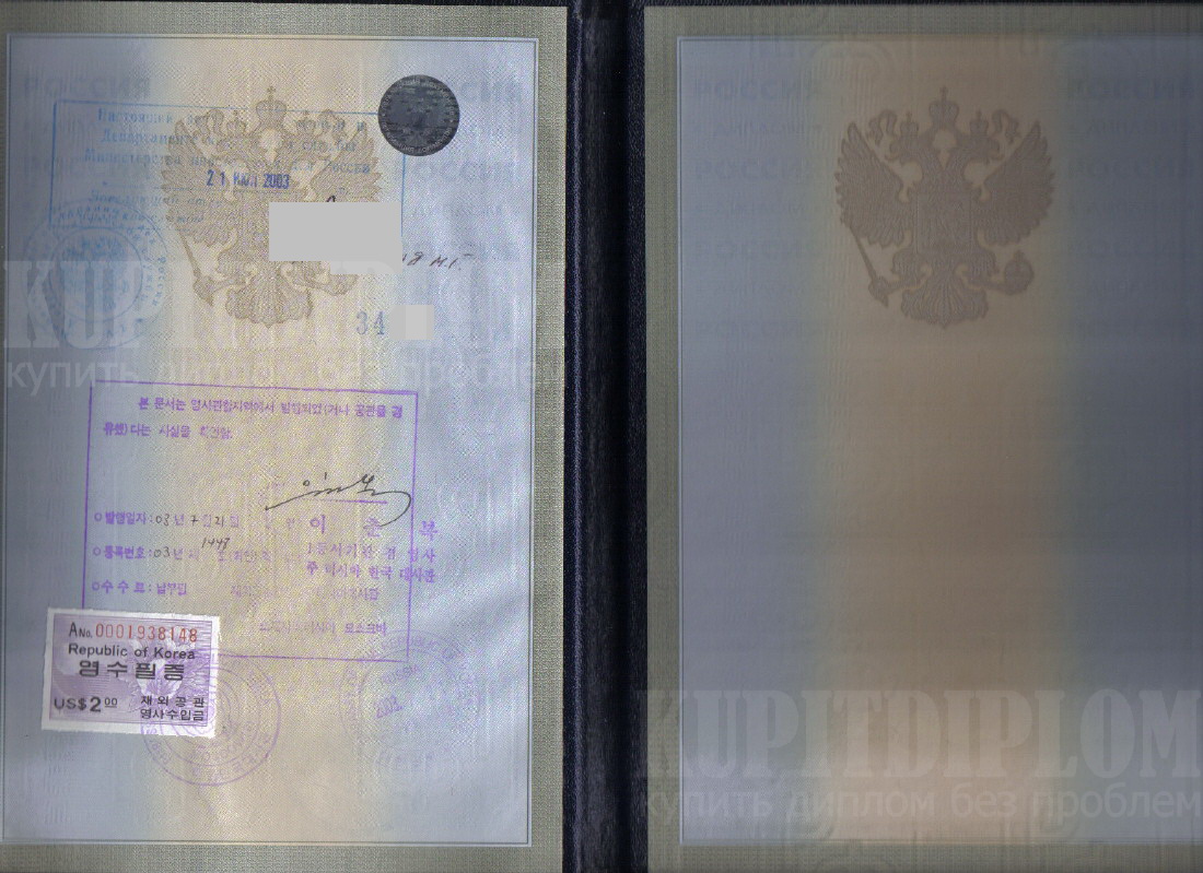Корочка диплома иностранца внутри - легализация в МИД РФ и в посольстве